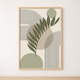 Tableau Feuillage Sauge et Lignes Graphiques – Élégance Naturelle et Contemporaine