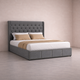 Lit 160x200cm adulte en velour gris - Veloria