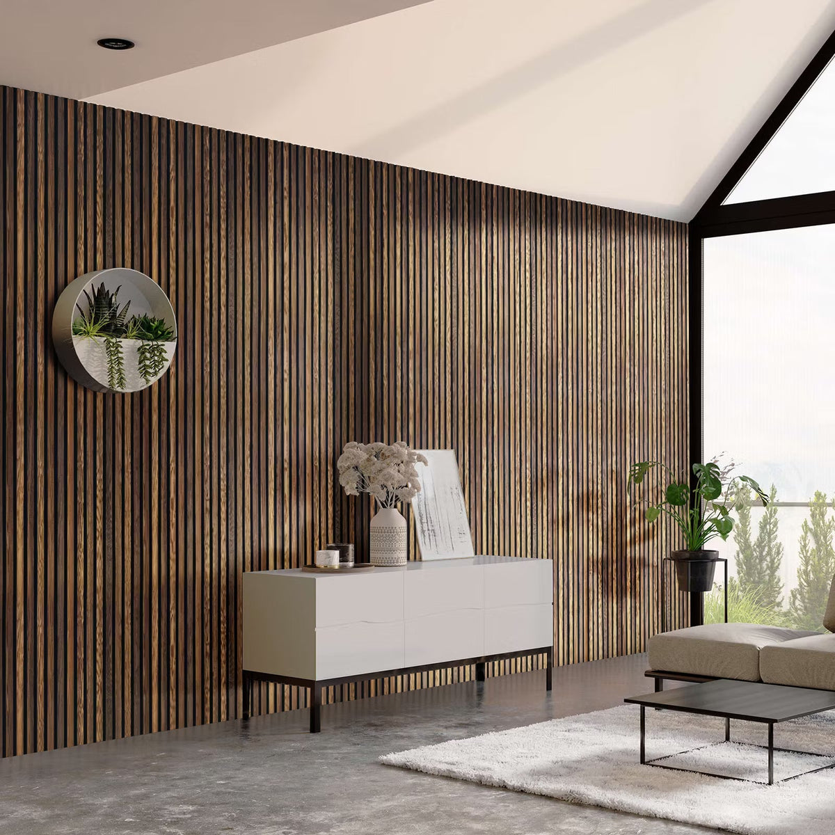 Panneau acoustique design Mélèze Fumé Rustique