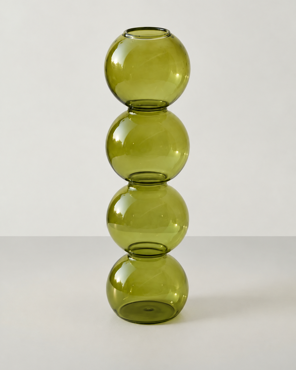 Vase Bulles en Verre – Silhouette Sculpturale et Transparence Colorée