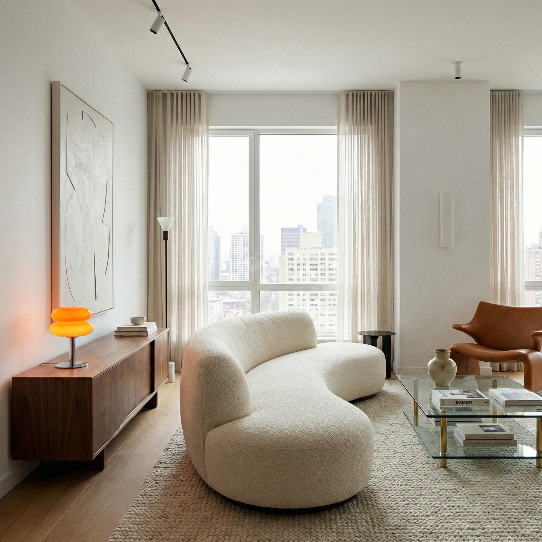 Lampe de Table Orange Laquée - Solune