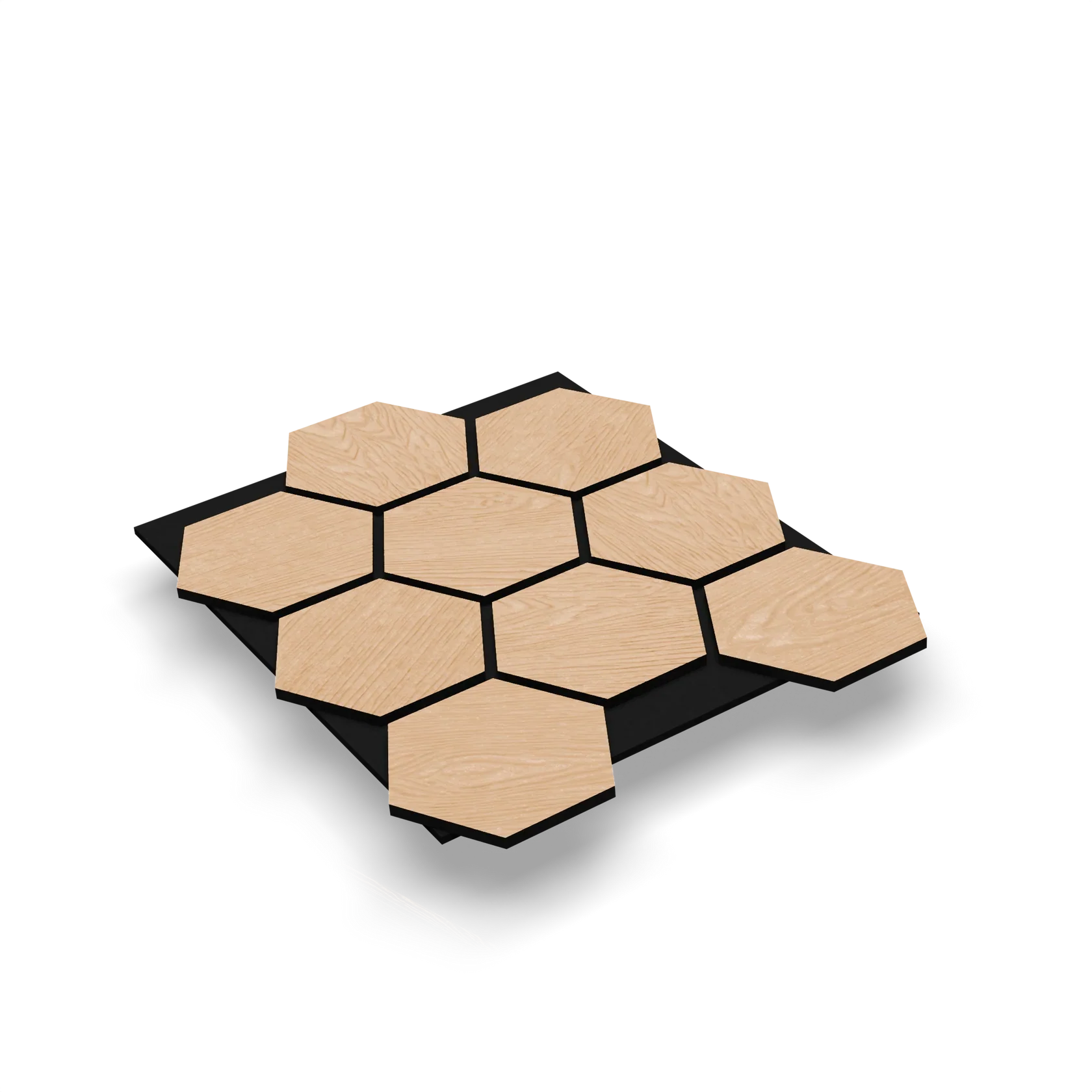 Panneau acoustique hexagonal Chêne Clair & Feutre Noir