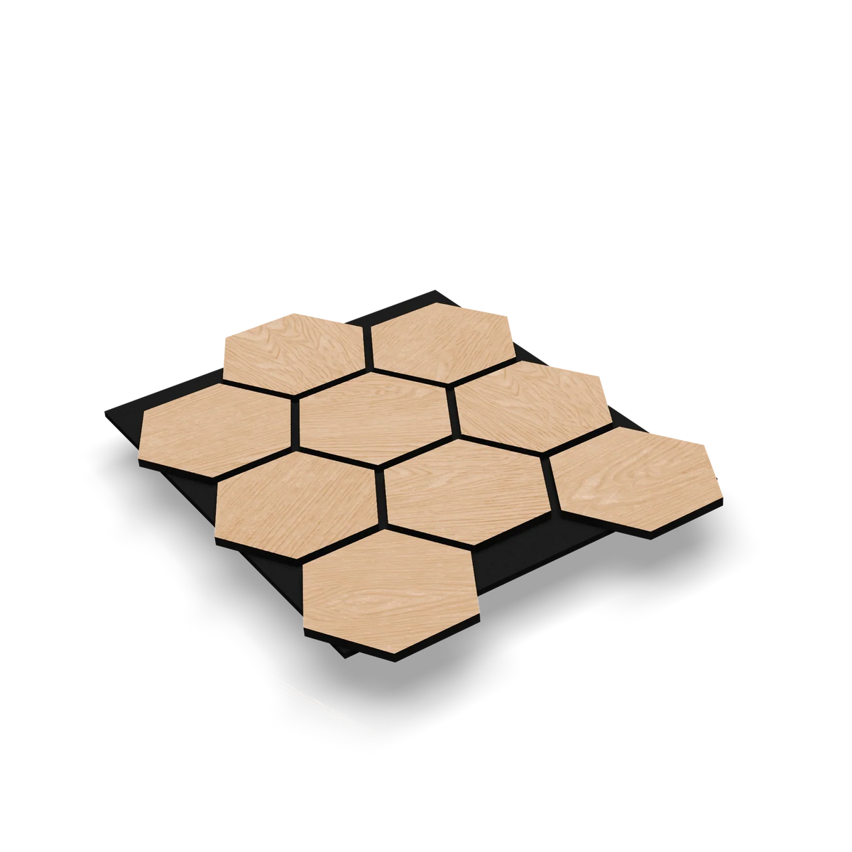 Panneau acoustique hexagonal Chêne Clair & Feutre Noir