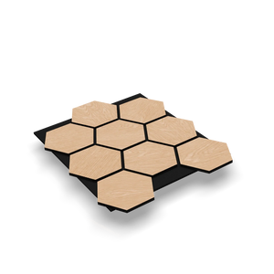 Panneau acoustique hexagonal Chêne Clair & Feutre Noir
