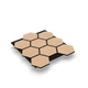 Panneau acoustique hexagonal Chêne clair & feutre noir – 76 x 62 cm