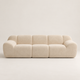 Canapé 3 Places en Chenille Beige – Assise Profonde et Lignes Arrondies