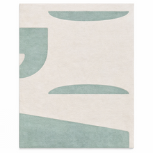 Tapis géométrique vert d’eau et écru – Soreva