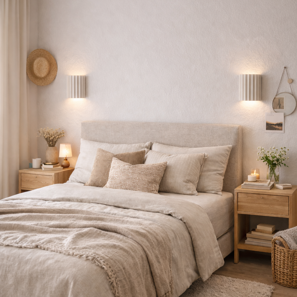 Appliques Siléil allumées dans une chambre