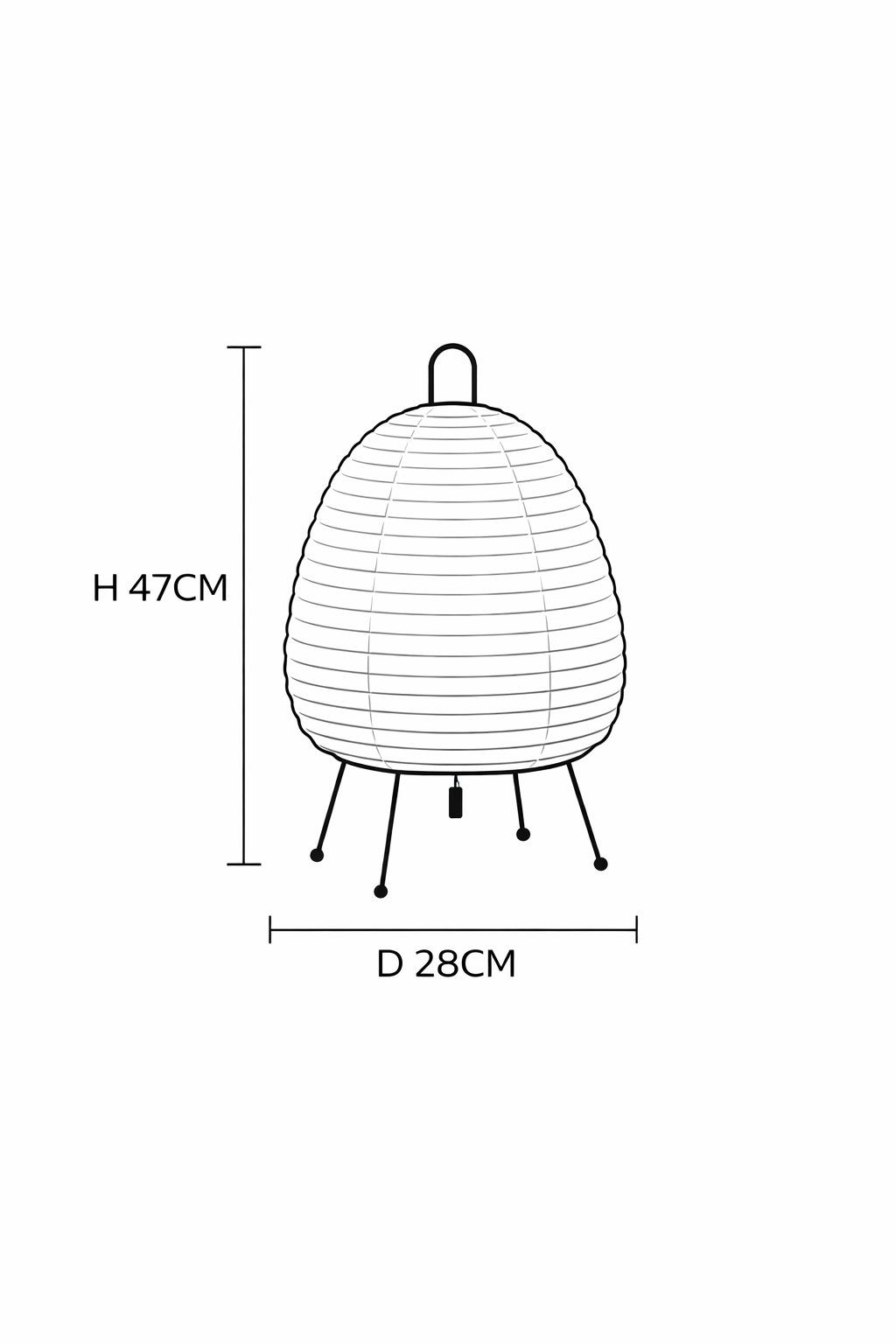 Lampe de Table en Papier Plissé Style Japandi - Sérune