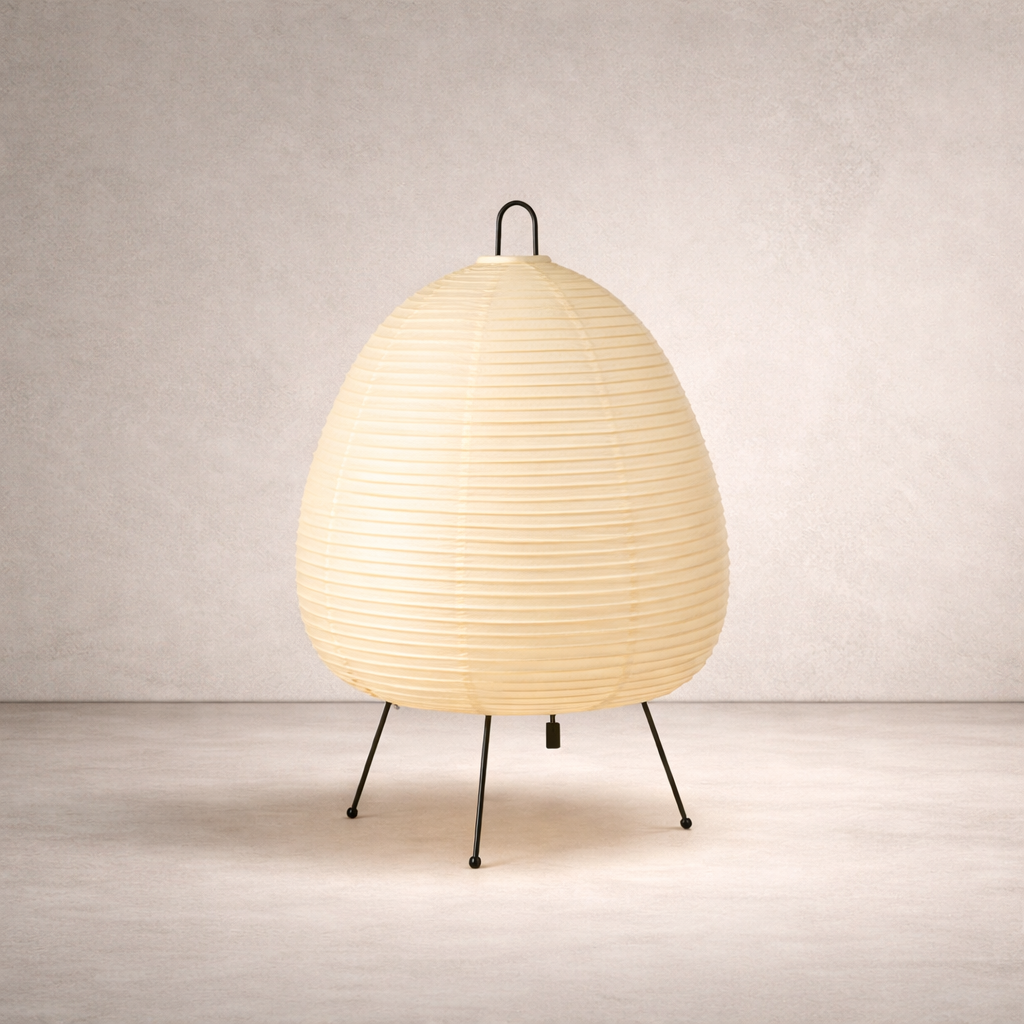 Lampe de Table en Papier Plissé Style Japandi - Sérune