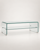 Table basse en Verre Trempé – Transparence Sculpturale et Minimaliste