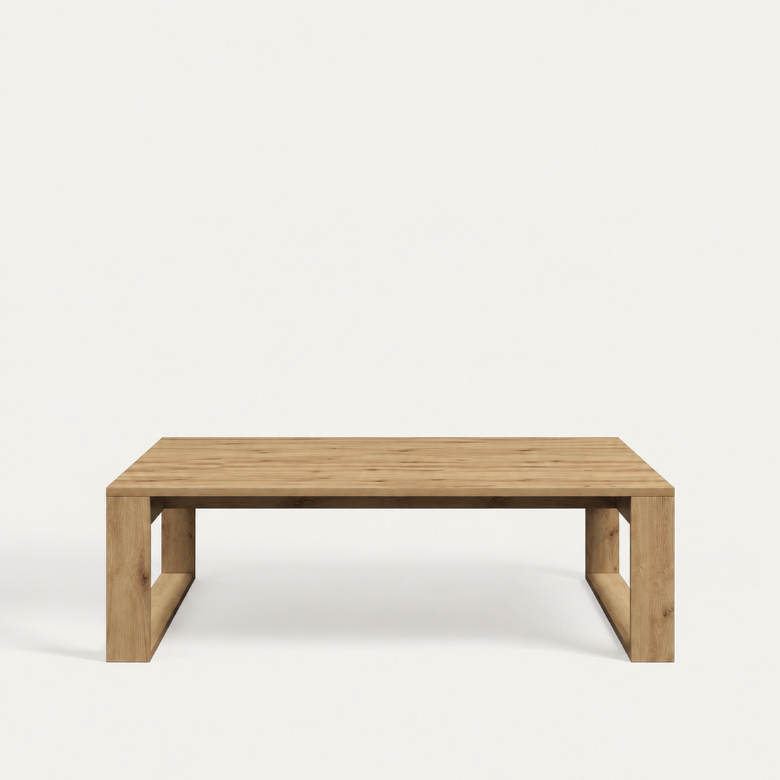 Quadratischer Couchtisch in Eichenoptik – Minimalistisches Volumen und natürliches Finish