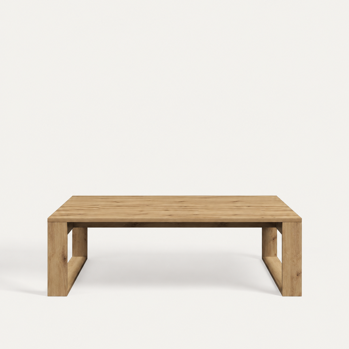 Table Basse Carrée Effet Chêne – Volume Minimaliste et Finition Naturelle