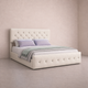 Lit 140x200cm adulte capitonné beige – Ivorélia