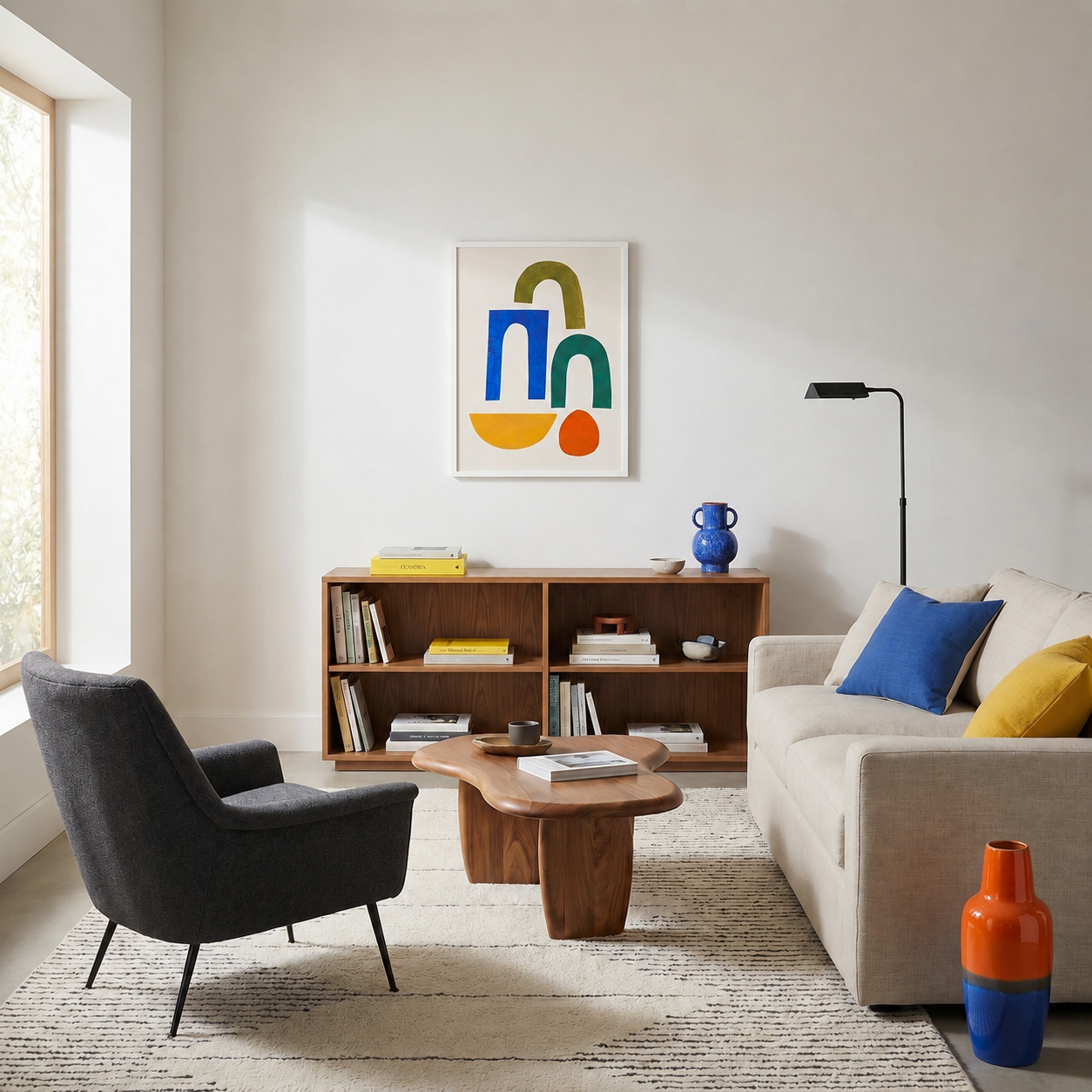 Tableau Abstrait Arches Colorées – Équilibre Graphique et Modernité Artistique