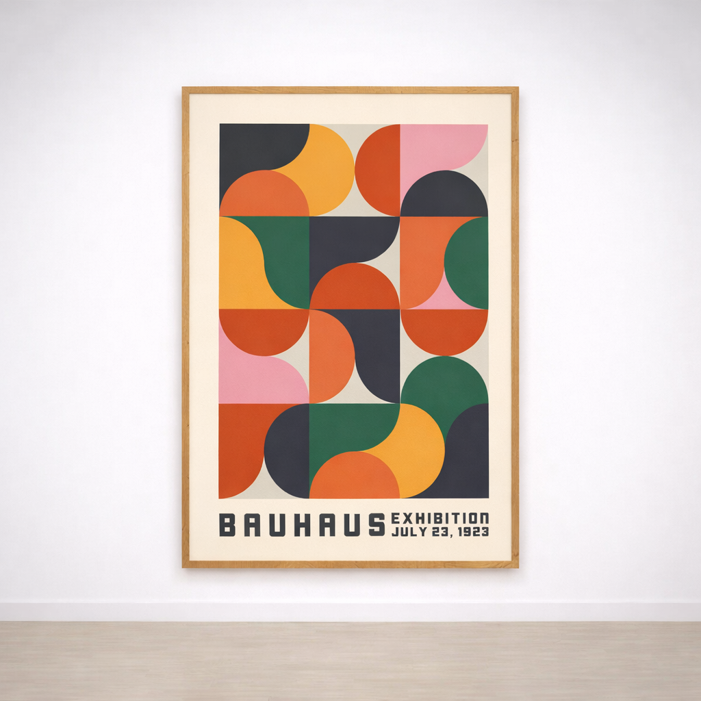 Bauhaus-Wandbild Mosaik – bunte Viertelkreise