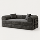 Canapé-Lit Modulable Gris – Velours Côtelé et Couchage Grand Format