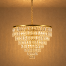 Lustre Cascade en Cristal Doré - Cascadéa
