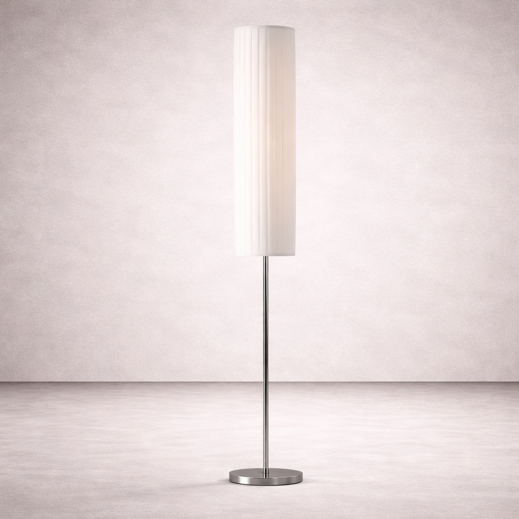 Lampadaire en tissu plissé blanc - Silviro