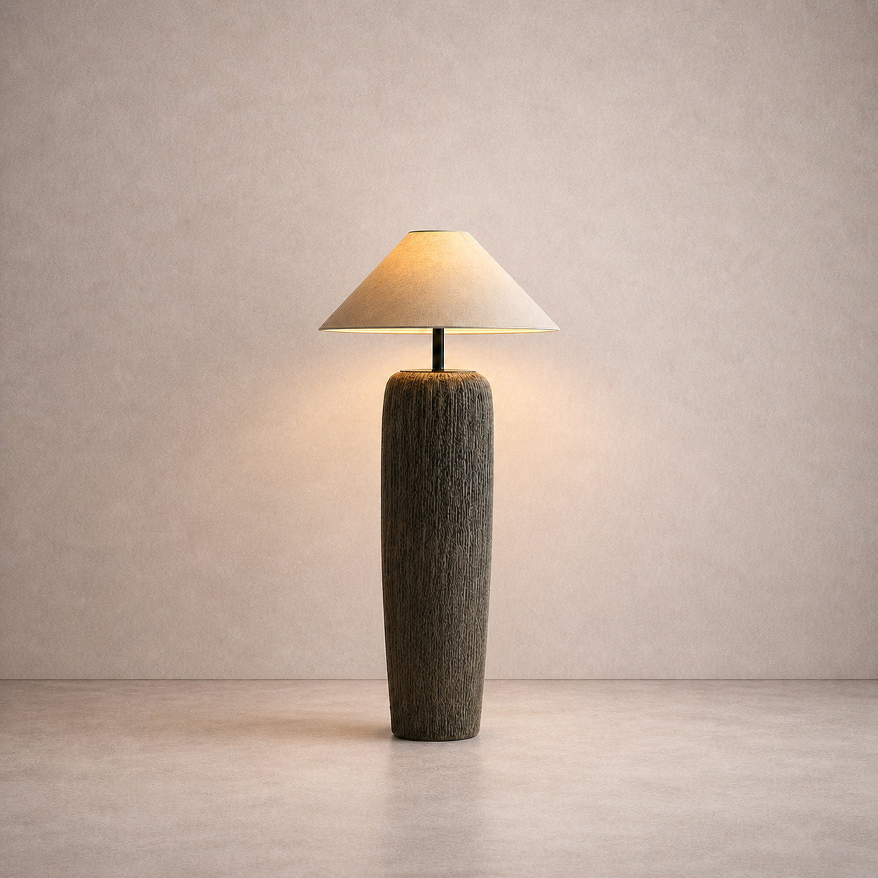 Lampadaire Bois Sculpté – Nature et Élégance