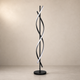 Designer LED Floor Lamp in Black Metal with Intertwined Light Strips – Ondiro
