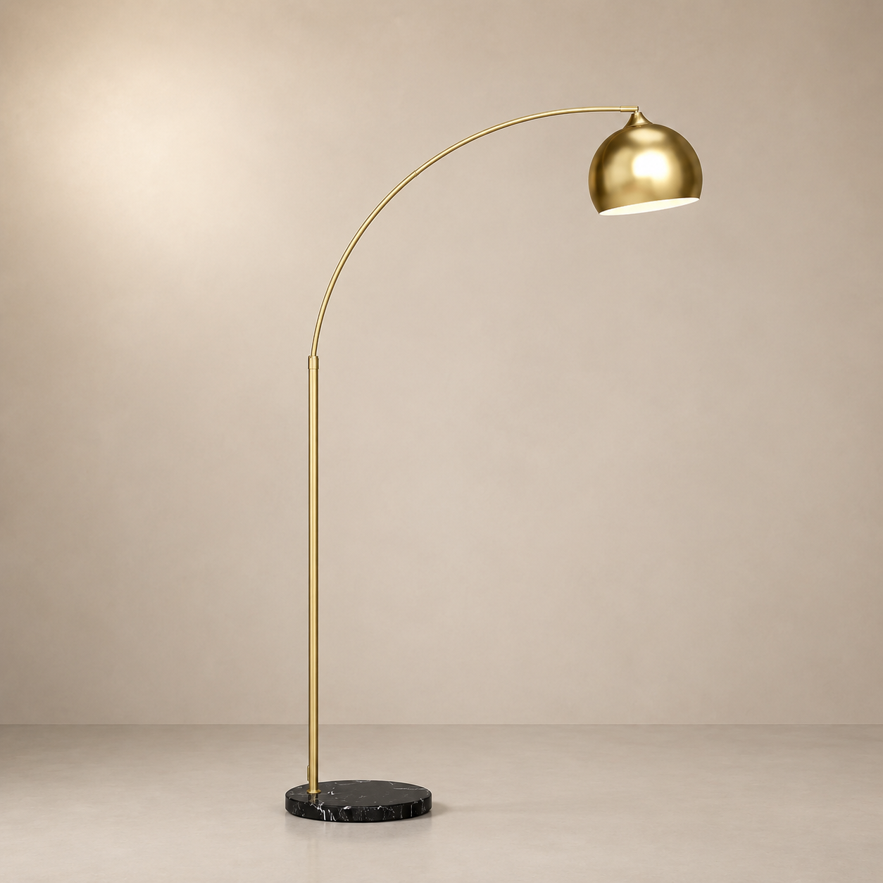 Lampadaire Arc Doré Minimaliste - Aurélio