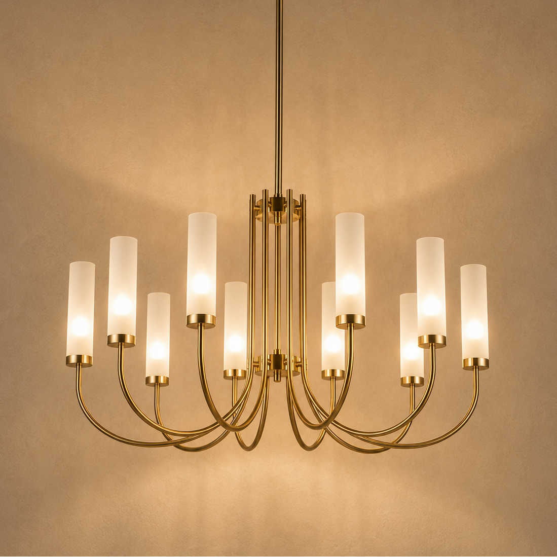 Lustre Lucerna en grand format, douze bras dorés