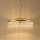 Lustre Rond à Franges en Cristal Doré - Aloria