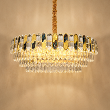 Lustre Cristal Coloré Doré - Prisméa
