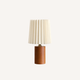 Wooden table lamp with ivory pleated shade – Linuna