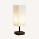 Lampe de Table Abat-Jour Tissu Blanc Carré, Base Noire – Calune