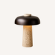 Black Metal and Travertine Table Lamp – Noxea