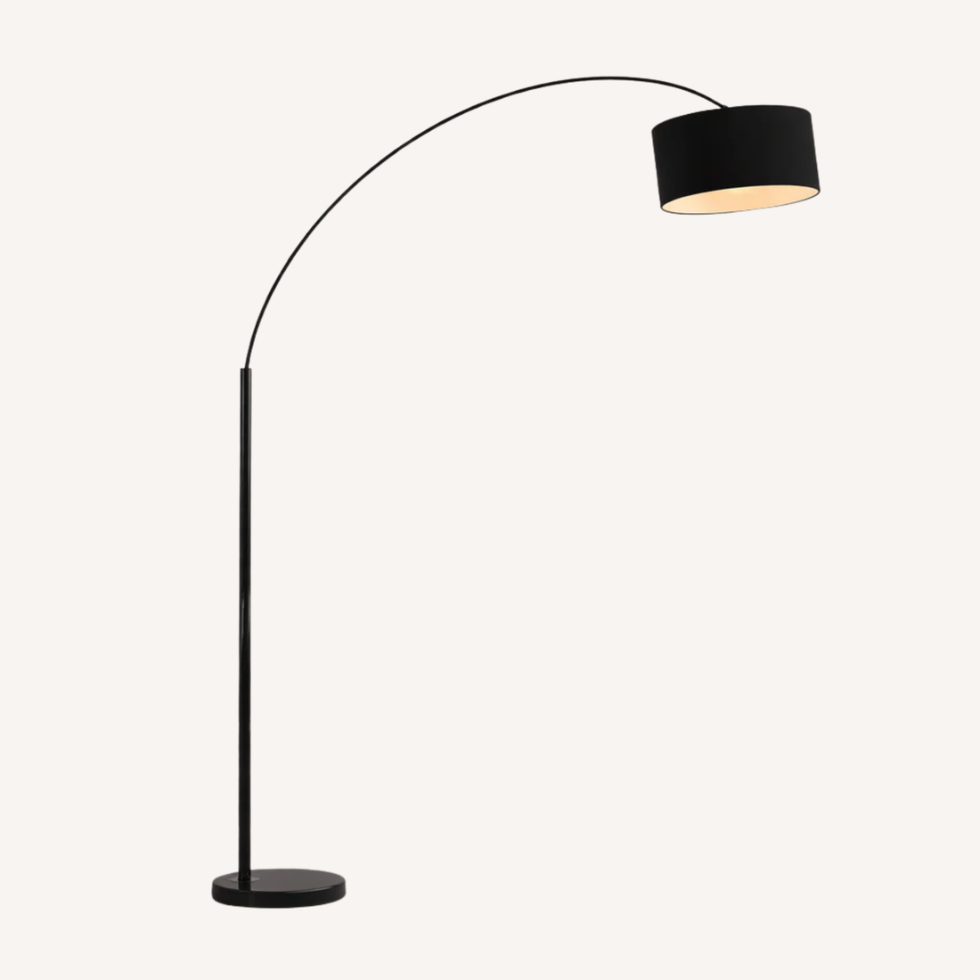 Bogen-Stehlampe mit zylindrischem Lampenschirm – Arciro