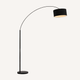 Bogen-Stehlampe mit zylindrischem Lampenschirm 