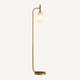 Gold Floor Lamp & Fluted Glass Shade - Auréa