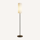 Lampadaire Moderne en Métal Noir et Tissu Blanc – Sereno