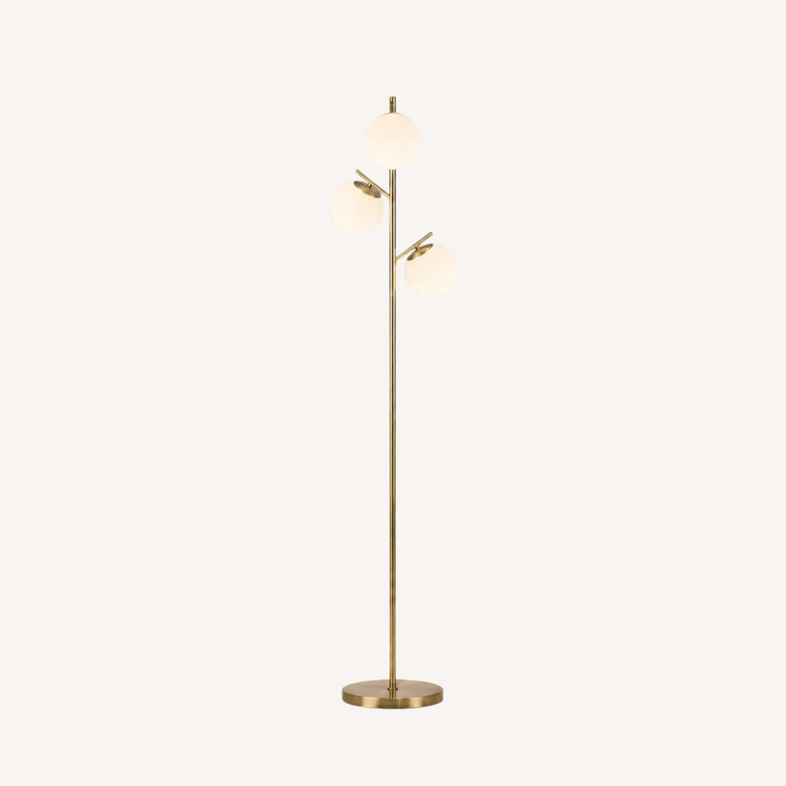 Stehlampe 3 Opalglas- und Messingkugeln - Aurélo