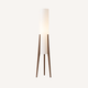 Lampadaire trépied en bois noyer avec abat-jour cylindrique blanc – Nuviro