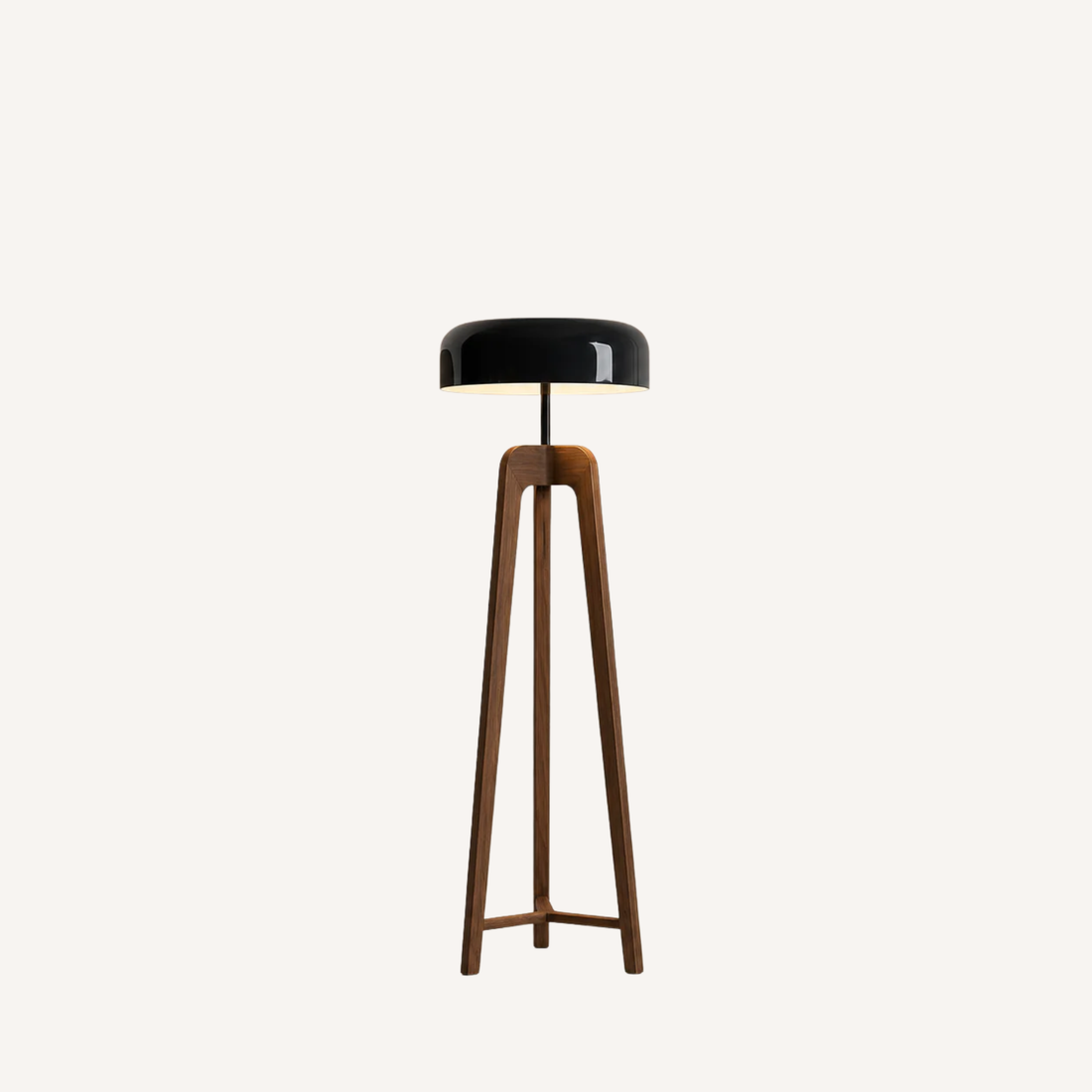 Lámpara de pie trípode de madera y metal – Fréniro