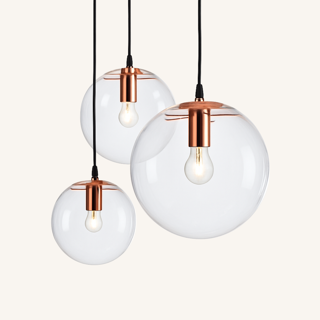 Suspension Boule en Verre Rose Gold ou Noir - Sphéra