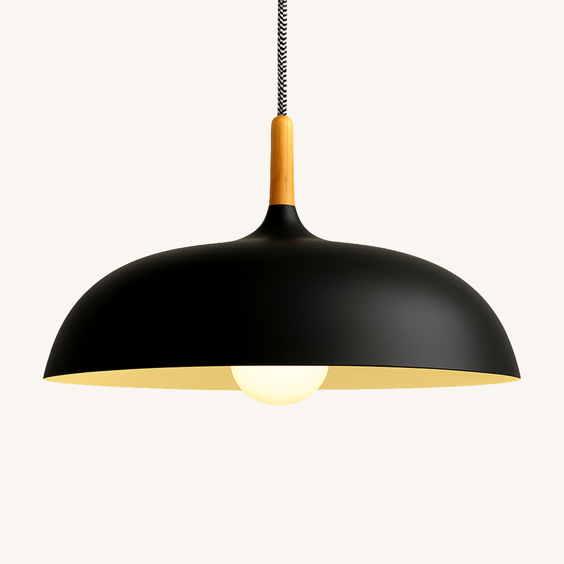 Suspension Dome en Aluminium Coloré et Bois - Kaléa