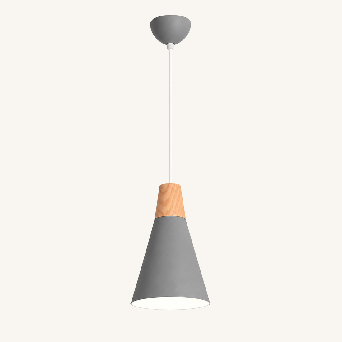Suspension Cone en Bois et Aluminium Coloré - Conéa