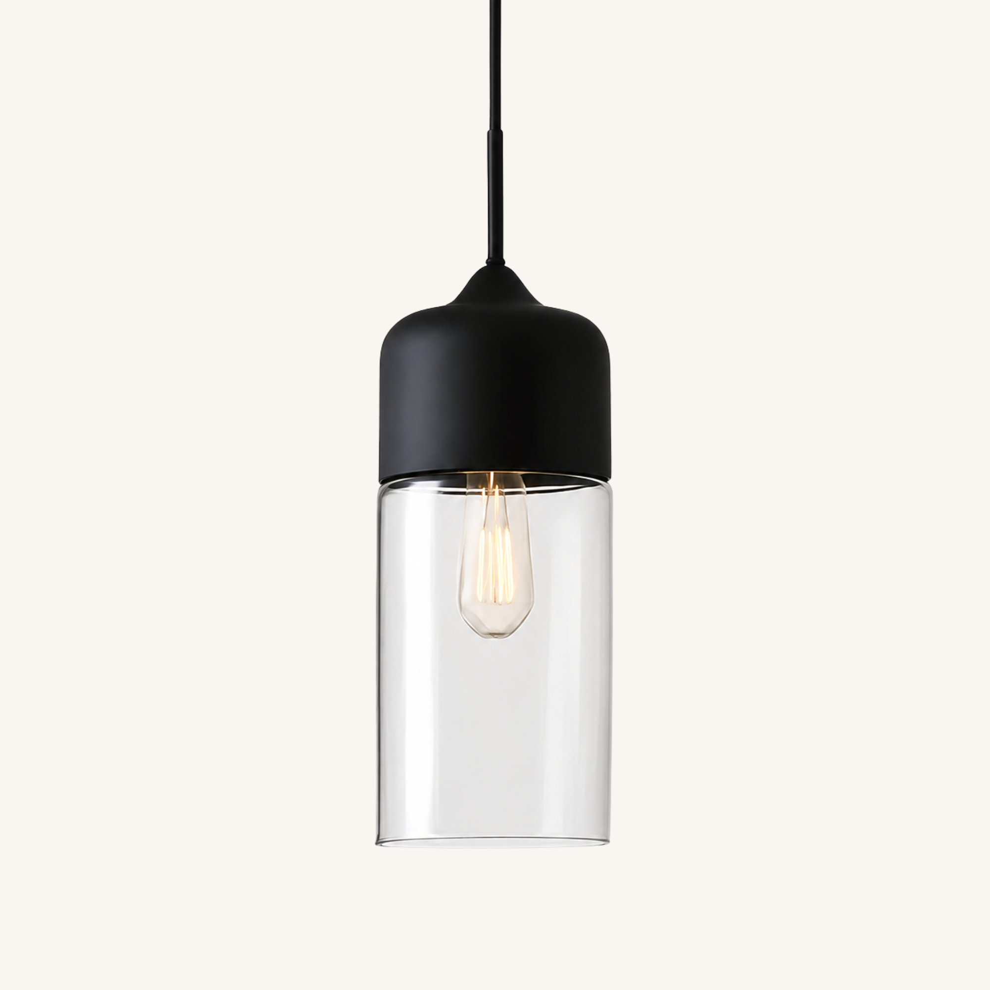 Suspension en Verre Ambré ou Transparent et Métal - Ambréa