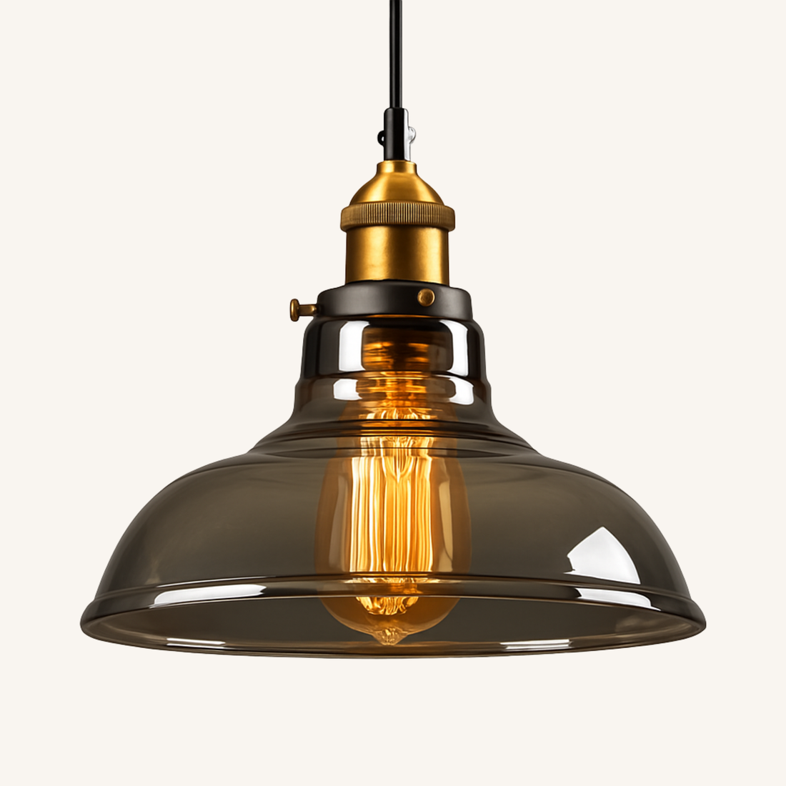 Suspension Vintage en Verre Fumé - Furéa