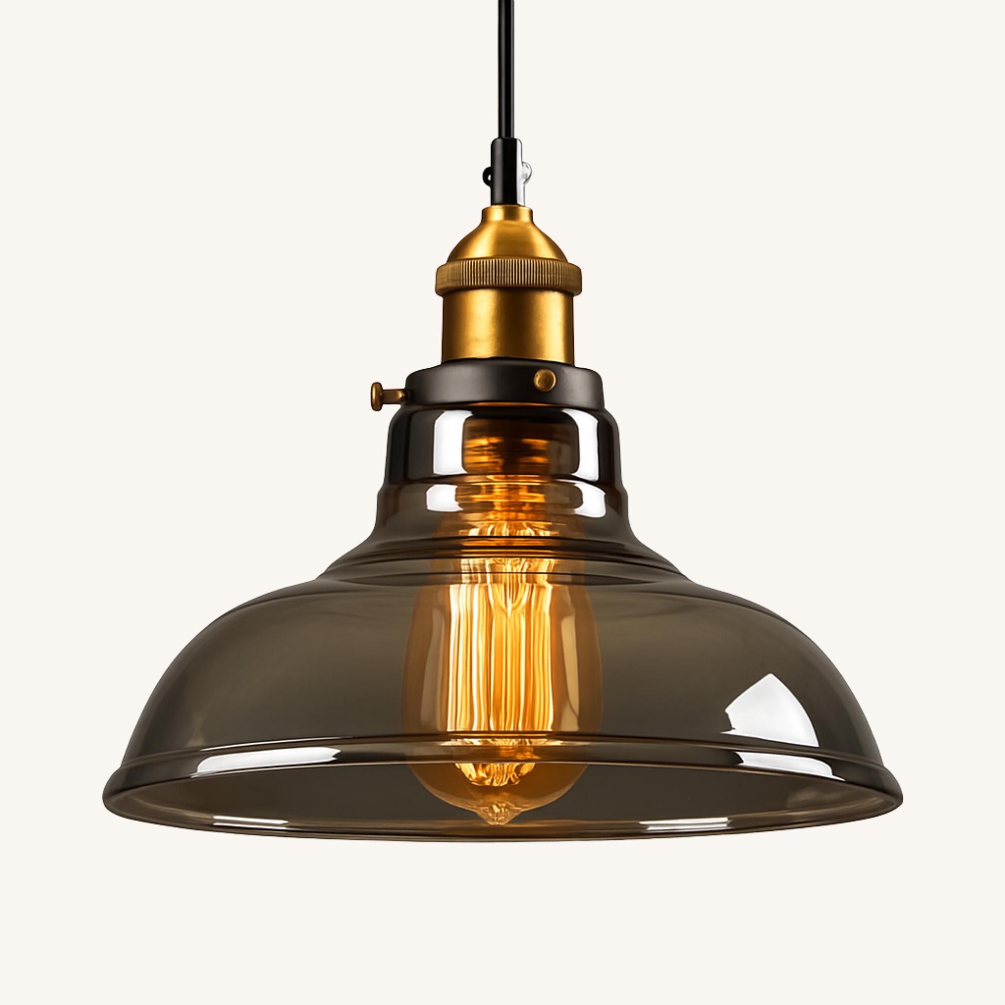 Suspension Vintage en Verre Fumé - Furéa