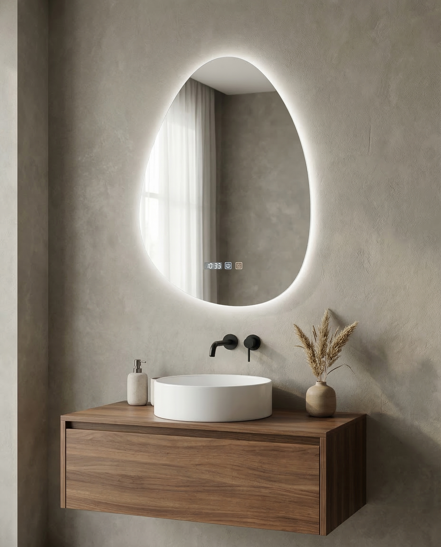 Miroir LED goutte anti-buée – Nimora