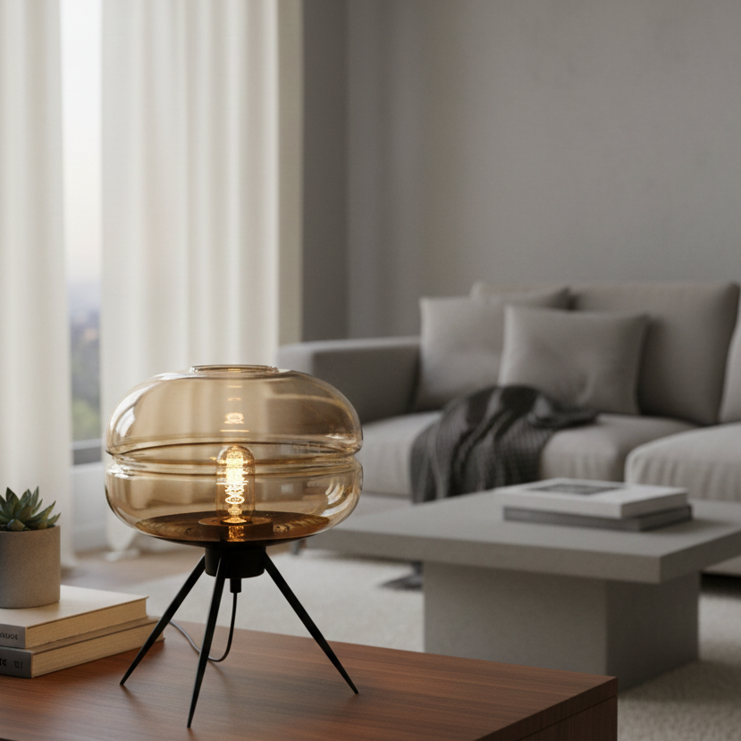 Tischlampe aus Buntglas – Mielune