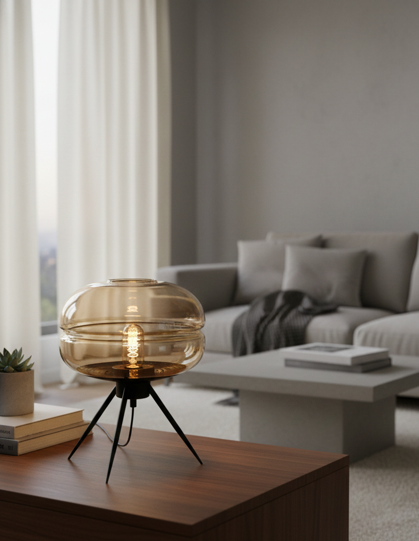 ZAVORA - Tinted Glass Table Lamp – Brilliant and Modern Elegance