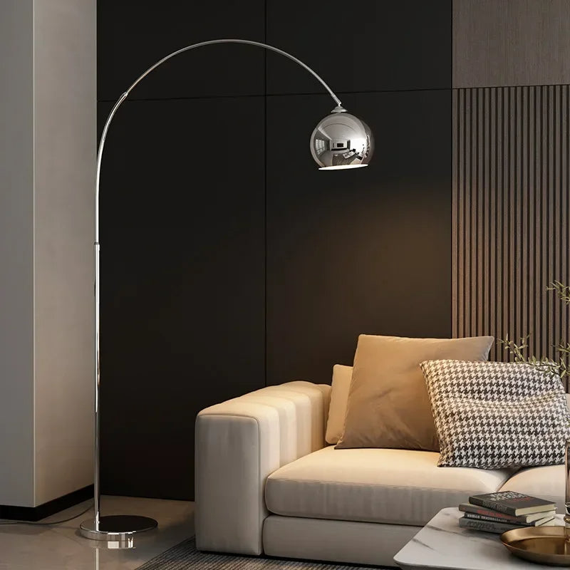Arc Floor Lamp in Chrome Metal