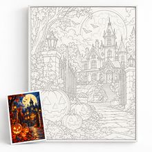 Halloween Paint by Numbers – Gothic Moonlight Manor